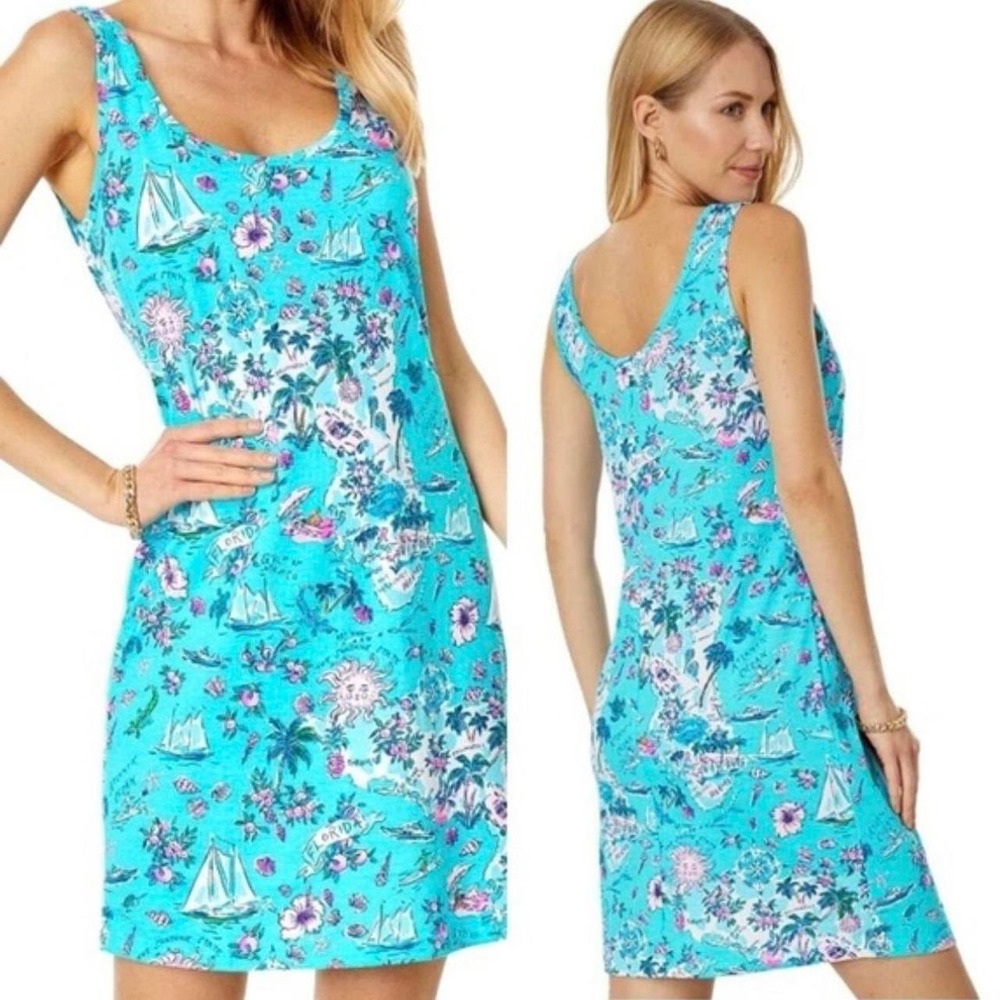 Lilly Pulitzer Florida Newberri Tank Dress Amalfi Blue Lillys RoadTrip Resort z0